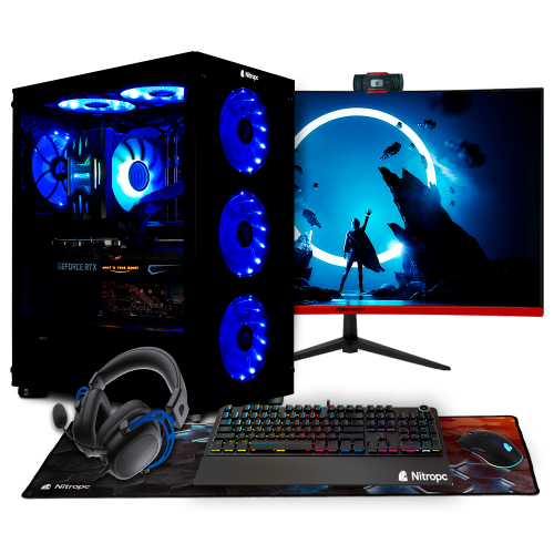 Pack PC Gaming completo con monitor, teclado, ratón y alfombrilla