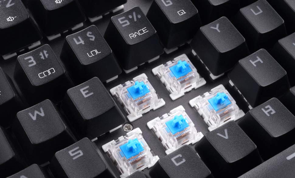 switch azul de los teclados