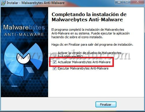 Instalación de Malware Bytes para eliminar virus y malwares
