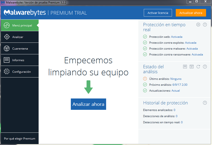 Instalación de Malware Bytes para eliminar virus y malwares