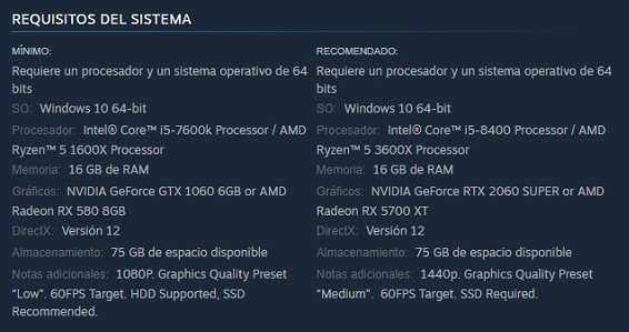 Requisitos Stellar Blade Steam PC