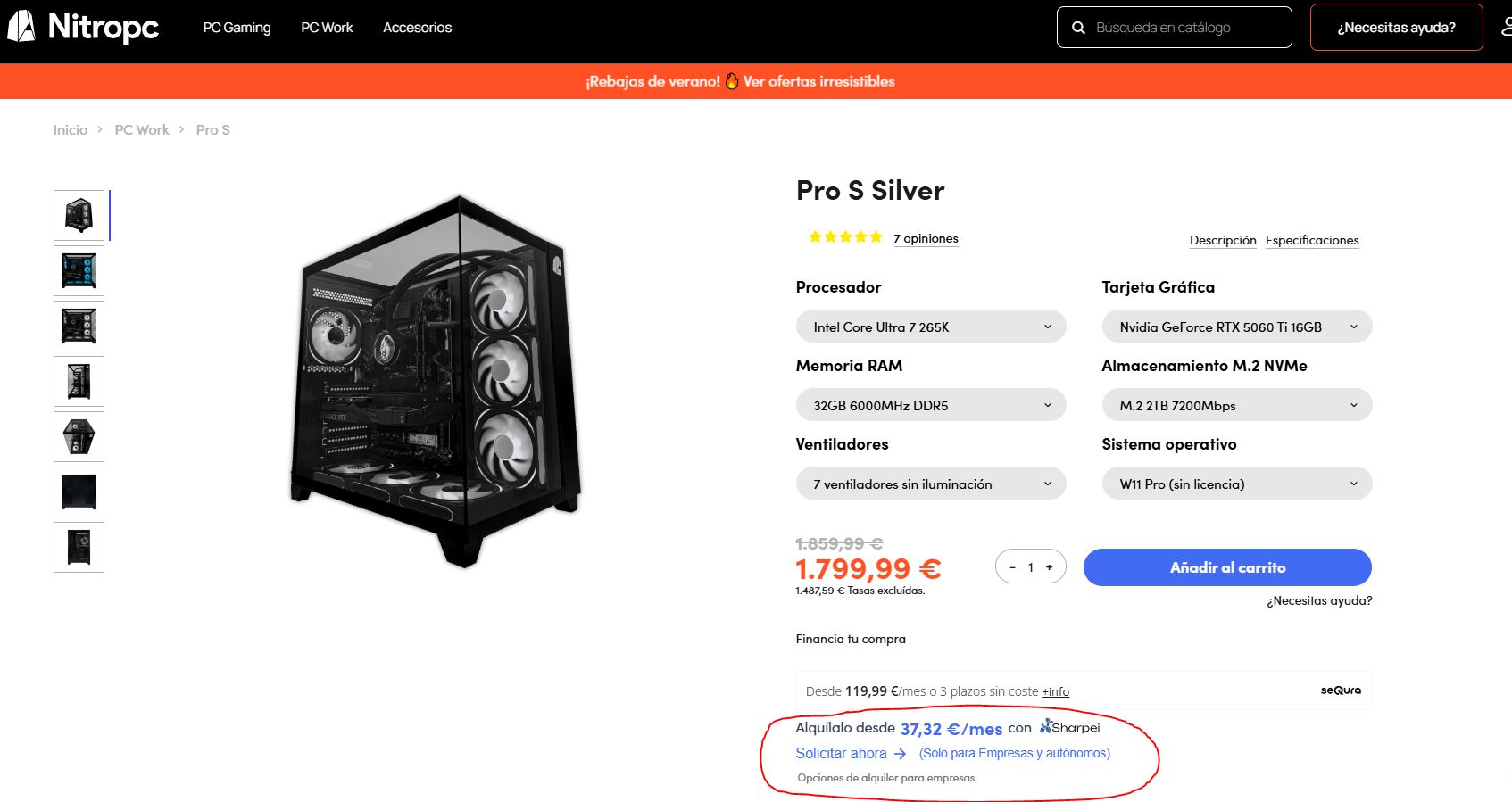 Renting de Nitropc con Sharpei
