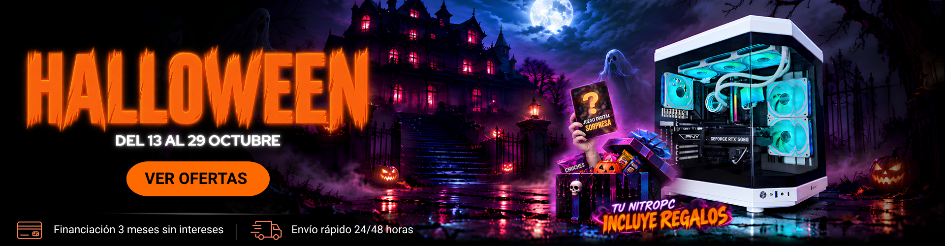 Descuentos de Halloween del 13 al 29 de octubre · Tu Nitropc viene con regalo y juego sorpresa