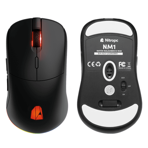 Nitropc Souris gamer sans fil NM1 Pro 16.000 DPI RGB - NitroPC